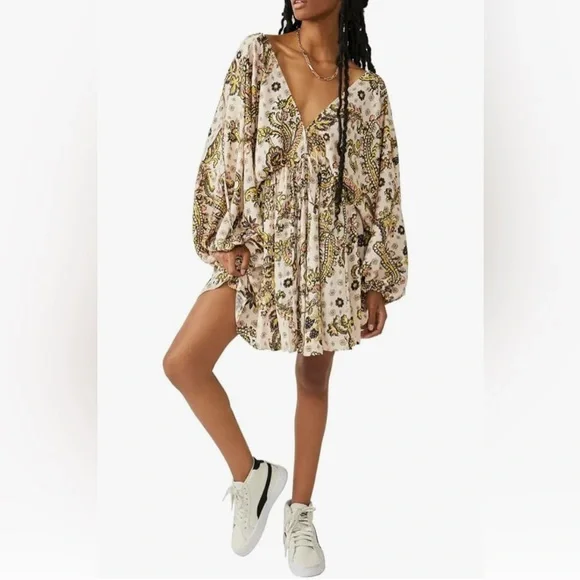 Free People Arzel‎ Printed Mini Dress, small - Picture 9 of 10